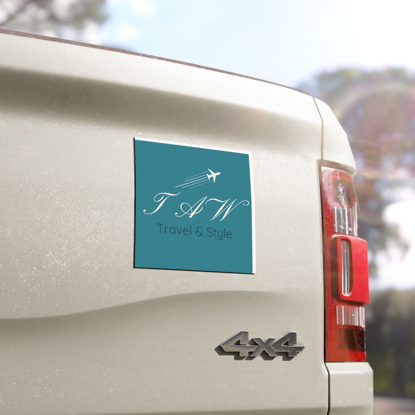 Travel & Style Car Magnet — TAW Logo Magnetic Decal for Luggage, Cars, and Travel Gear