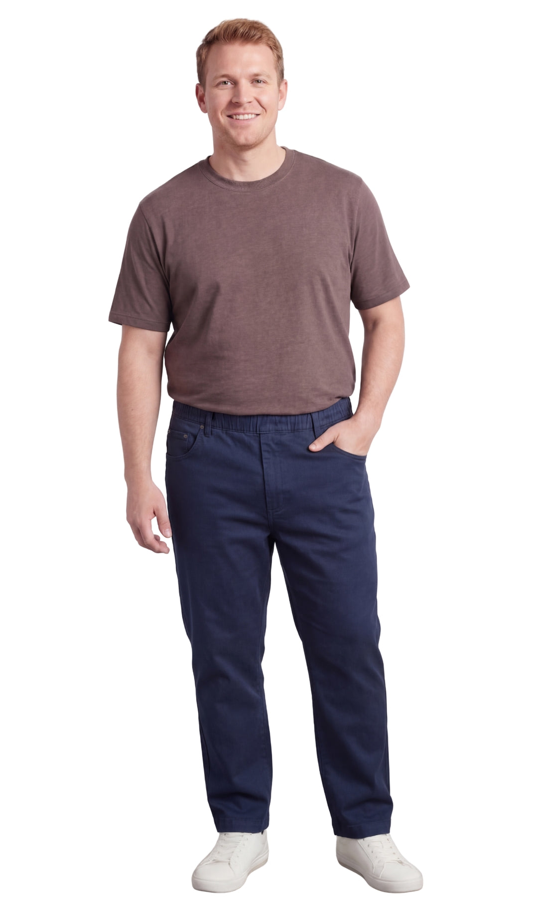 Men's Pull On Denim Twill Elastic Waist Pants