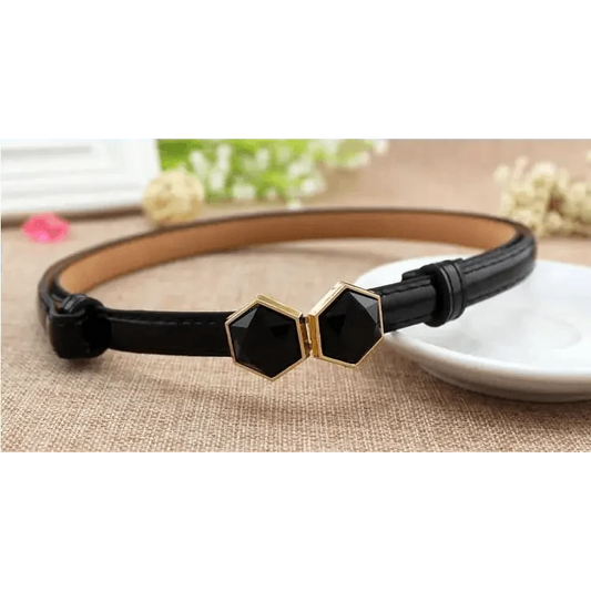 Elegant Adjustable PU Leather Women's Thin Waist Belt