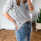 Polka Dot Sheer Mesh Long Sleeve Shift Top