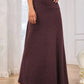 Flowy Maxi Skirt Wide Waistband Women's Elegant Wear