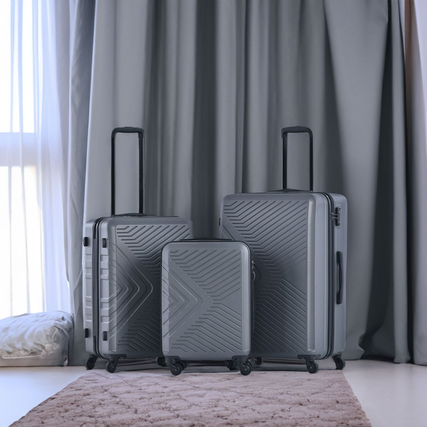 3 Piece ABS Spinner Luggage Set TSA Lock