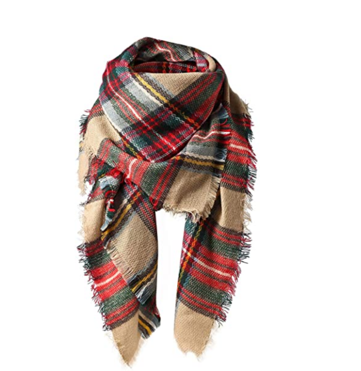Women's Grey Brown Fashion Scarf Soft Lightweight Wrap