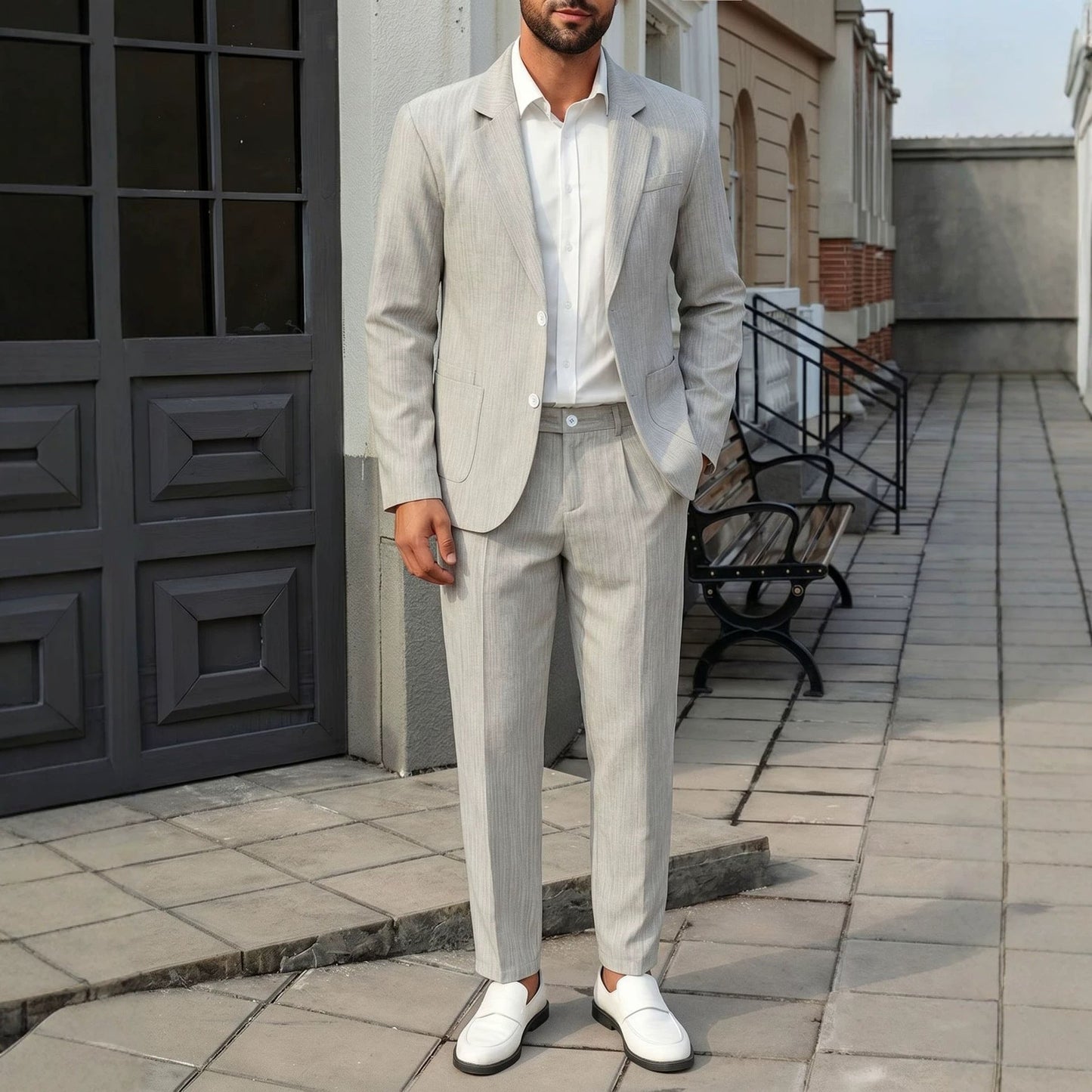 Men's Business Single Breasted Suit Set Formal