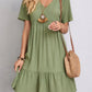 V Neck Tiered Dress Flutter Sleeve Women's Outfit