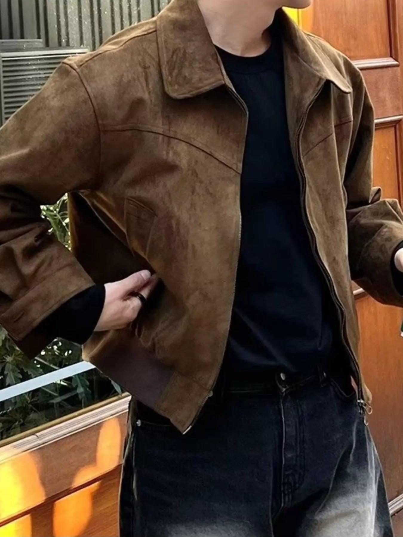 Men's Plus Size Zip Up Casual Jacket Outerwear