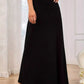Flowy Maxi Skirt Wide Waistband Women's Elegant Wear