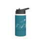 Travel Logo Stainless Steel Water Bottle — Teal Plane Design