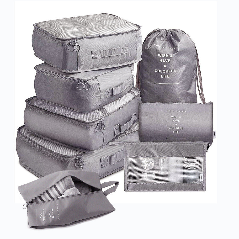 8 Piece Luggage Packing Cube Organizer Storage Bag Set