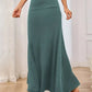 Flowy Maxi Skirt Wide Waistband Women's Elegant Wear