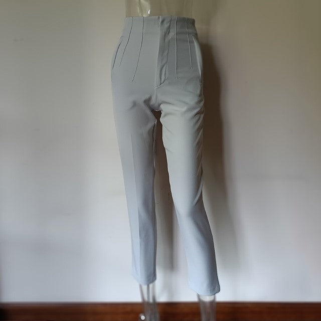 Women's High Waisted Straight Leg Casual Pants Trousers