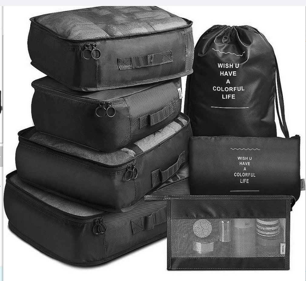 8 Piece Luggage Packing Cube Organizer Storage Bag Set