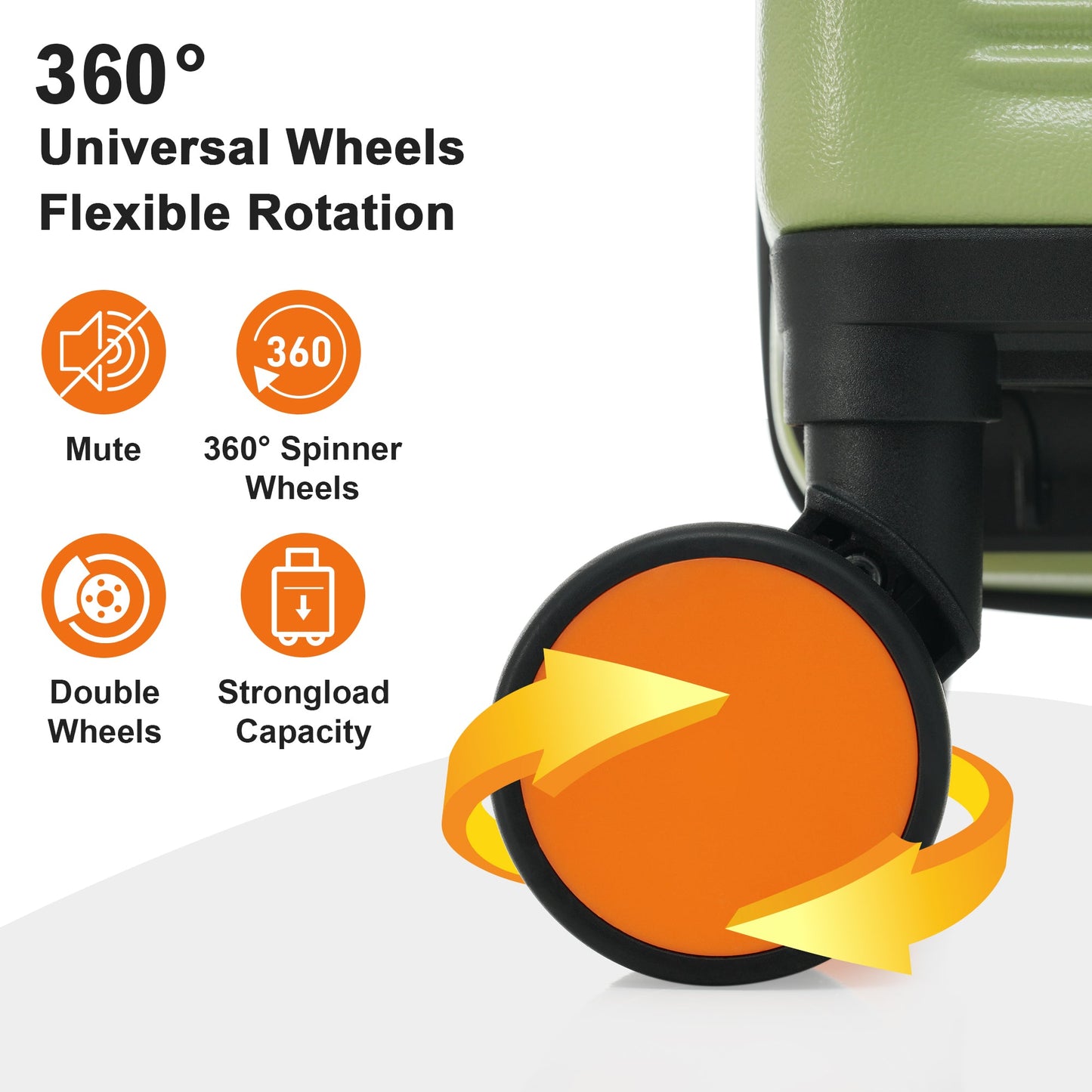 24 Inch Expandable Green Hardshell Spinner TSA Suitcase