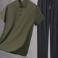 Men's Plus Size Button Polo and Pants Set