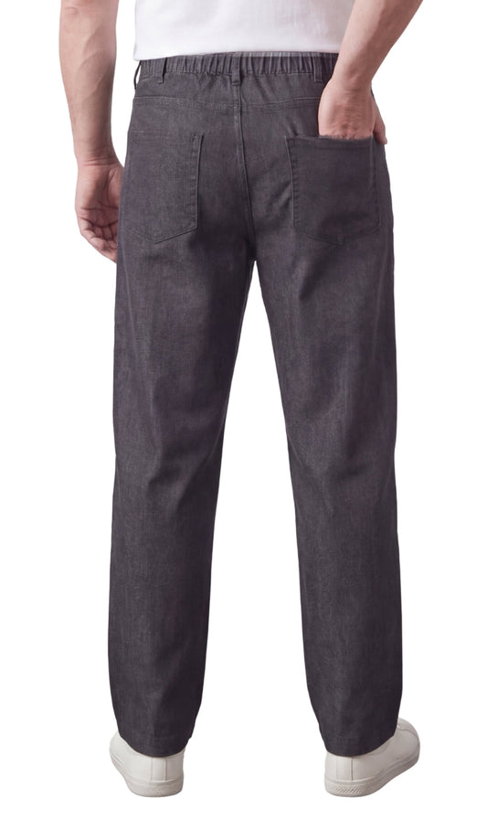 Men's Pull On Denim Twill Elastic Waist Pants
