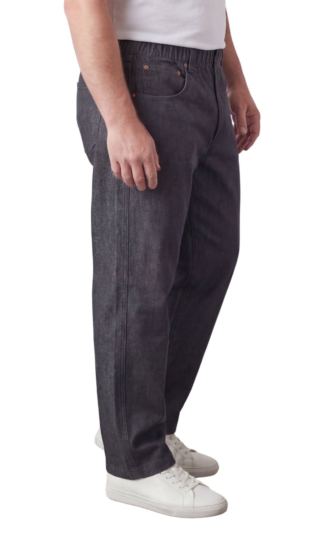 Men's Pull On Denim Twill Elastic Waist Pants