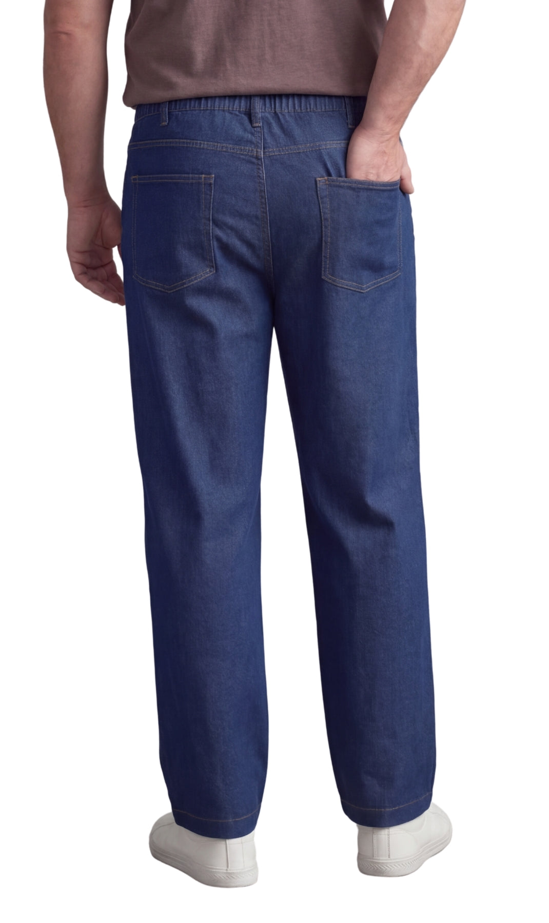 Men's Pull On Denim Twill Elastic Waist Pants