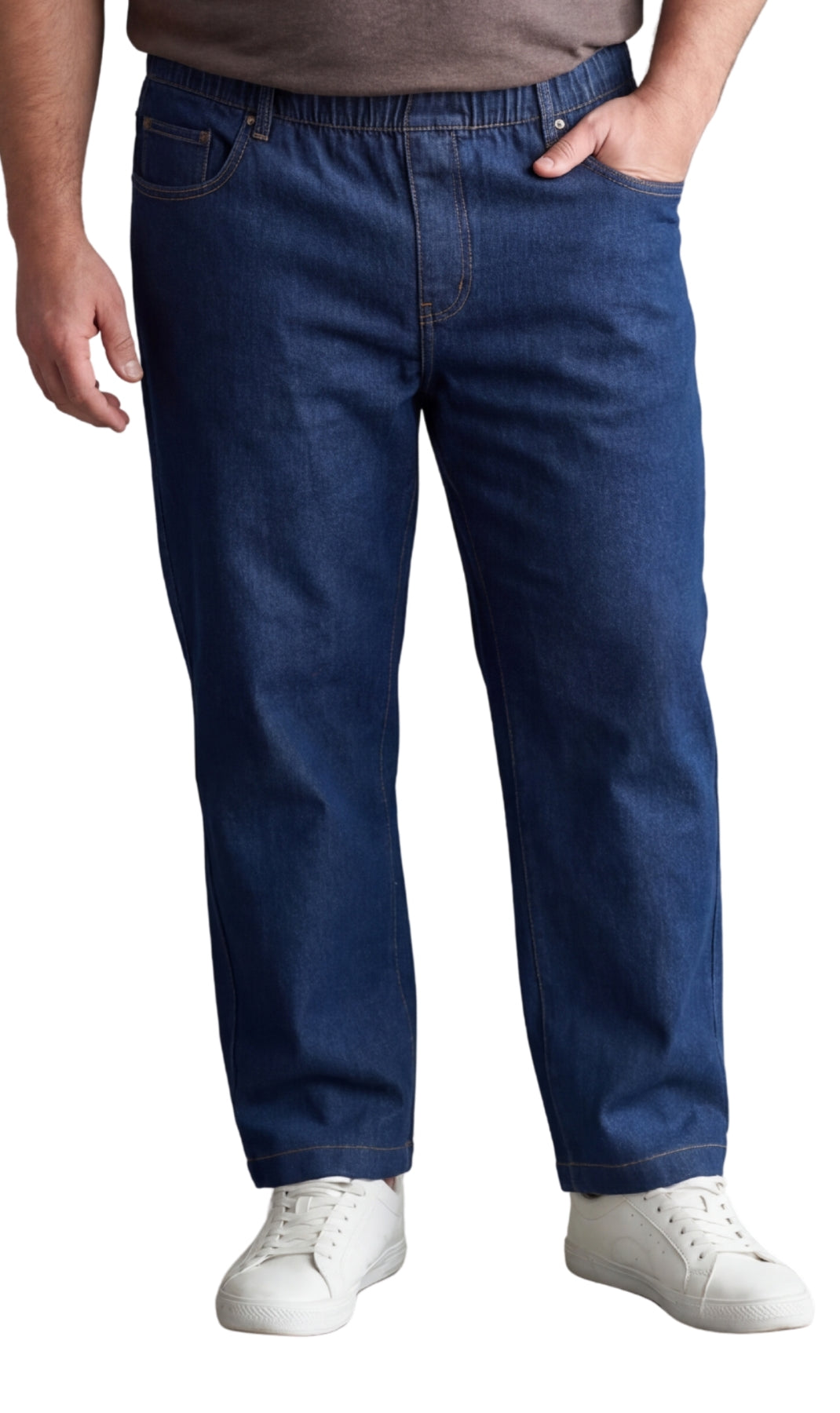 Men's Pull On Denim Twill Elastic Waist Pants