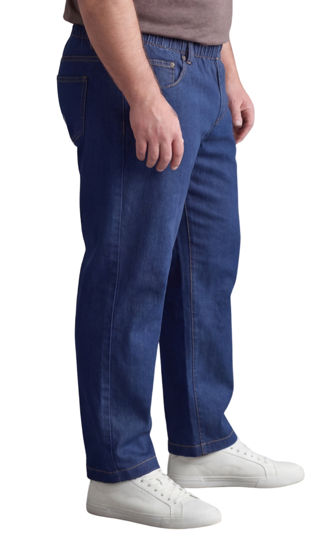 Men's Pull On Denim Twill Elastic Waist Pants