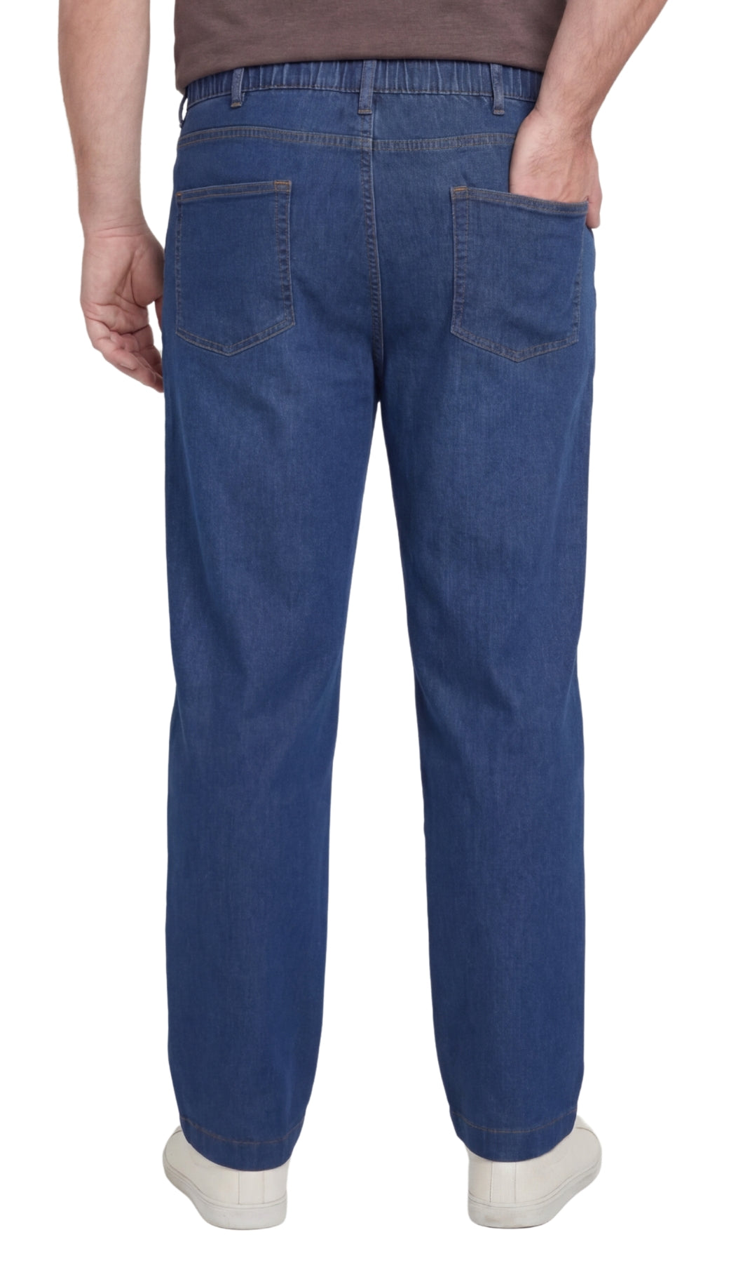 Men's Pull On Denim Twill Elastic Waist Pants