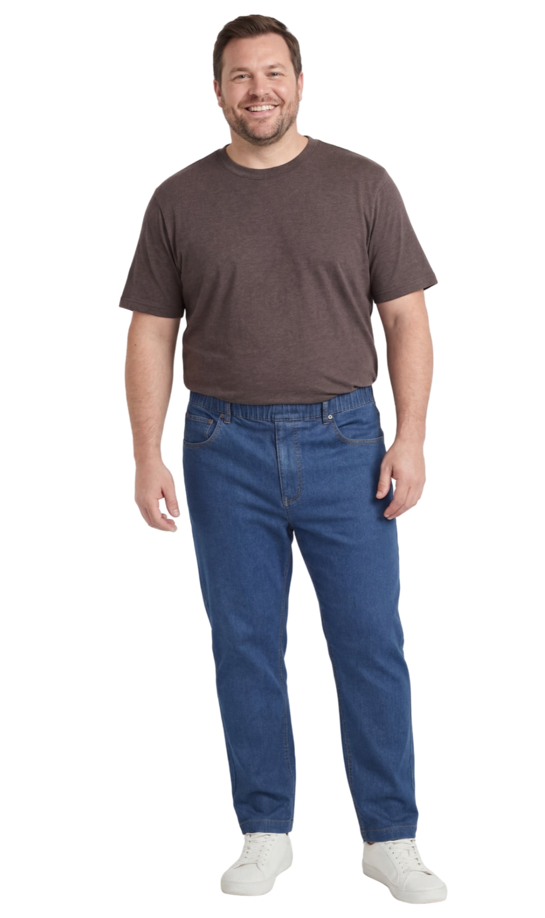 Men's Pull On Denim Twill Elastic Waist Pants
