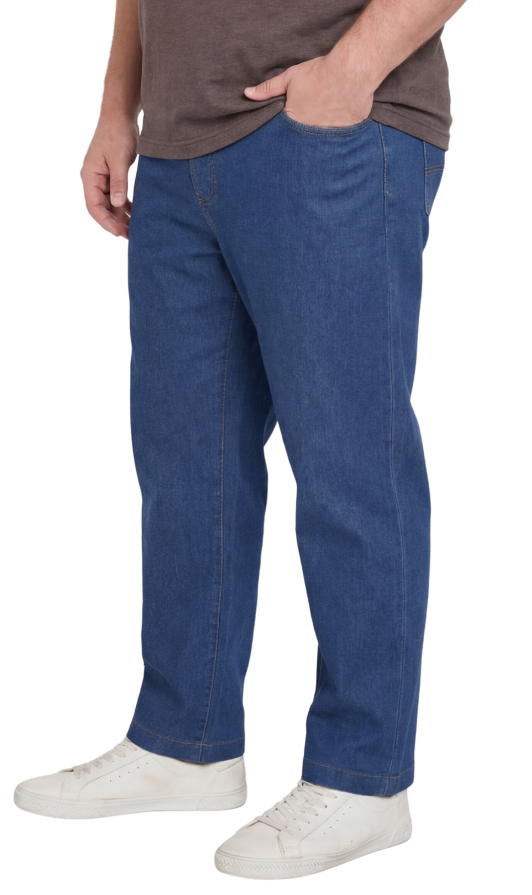 Men's Pull On Denim Twill Elastic Waist Pants