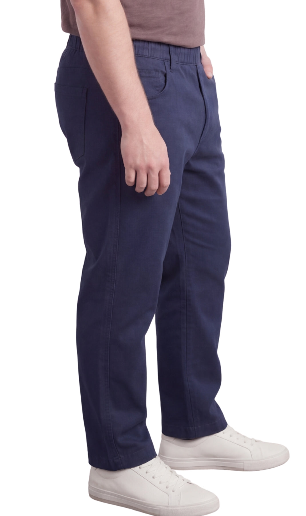 Men's Pull On Denim Twill Elastic Waist Pants