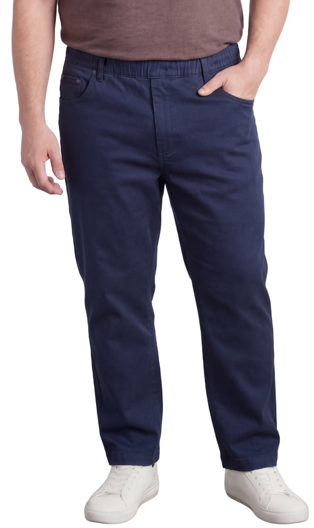 Men's Pull On Denim Twill Elastic Waist Pants