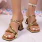 Open Toe Block Heel Sandals Women's Elegant Footwear