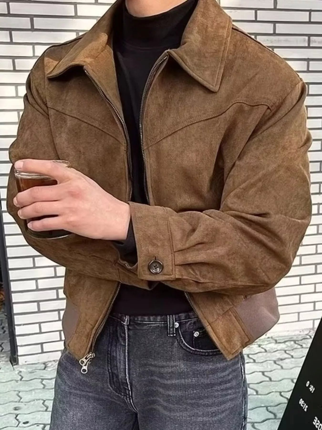 Men's Plus Size Zip Up Casual Jacket Outerwear