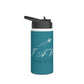 Travel Logo Stainless Steel Water Bottle — Teal Plane Design