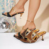 Open Toe Flare Heel Sandals Women's Elegant Footwear