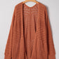 Redwood Burl Mixed Pattern Knitted Open Front Plus Cardigan