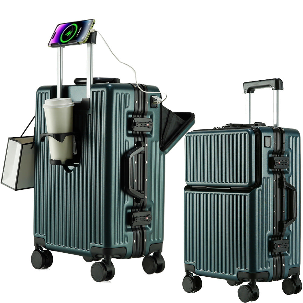Front Opening Aluminum Frame Carry On Travel Suitcase