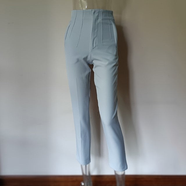 Women's High Waisted Straight Leg Casual Pants Trousers
