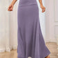 Flowy Maxi Skirt Wide Waistband Women's Elegant Wear