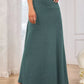 Flowy Maxi Skirt Wide Waistband Women's Elegant Wear