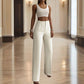 Women's High Waisted Straight Leg Casual Pants Trousers