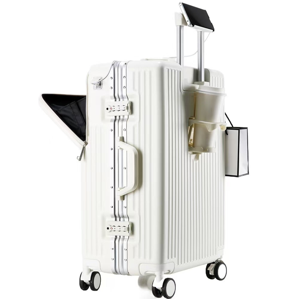 Front Opening Aluminum Frame Carry On Travel Suitcase