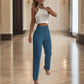Women's High Waisted Straight Leg Casual Pants Trousers