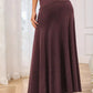 Flowy Maxi Skirt Wide Waistband Women's Elegant Wear