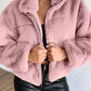 Plus Size Faux Fur Cropped Zip Up Jacket