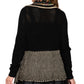 Women's Open Front Fringed Jacquard Weave Long Cardigan