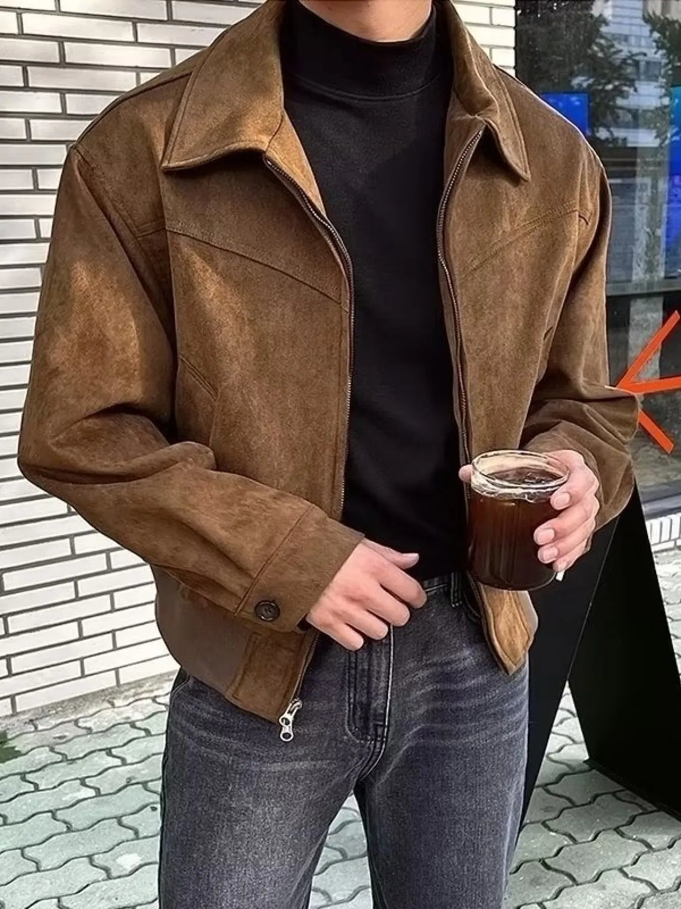 Men's Plus Size Zip Up Casual Jacket Outerwear