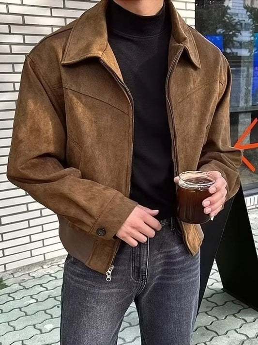 Men's Plus Size Zip Up Casual Jacket Outerwear