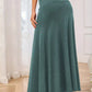 Flowy Maxi Skirt Wide Waistband Women's Elegant Wear