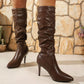 Pointed Toe Stiletto Heel Knee High Women's Boots