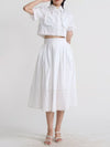 Women's Short Sleeve Shirt and Skirt Matching Set