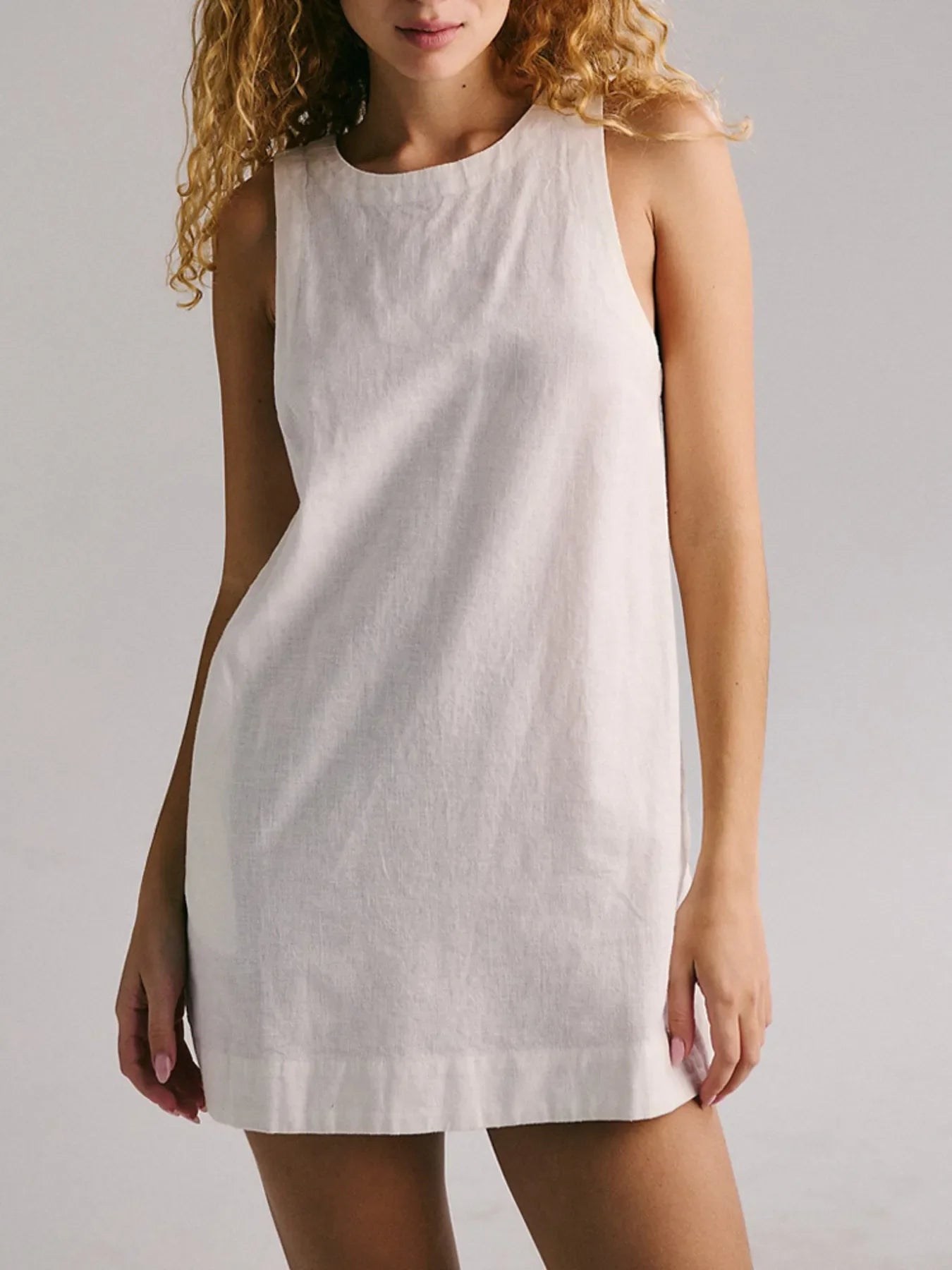 Backless Sleeveless Denim Mini Dress Women's Fashion