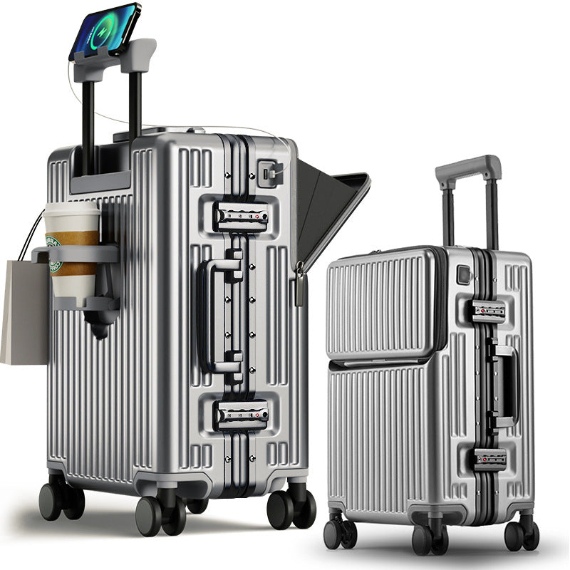Front Opening Aluminum Frame Carry On Travel Suitcase